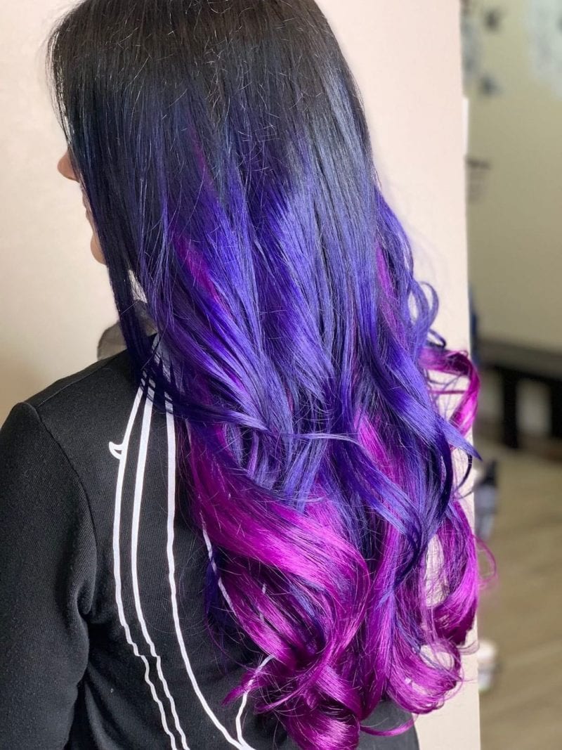 Pravana Vivids Violet, Blue & Wild Orchid hair