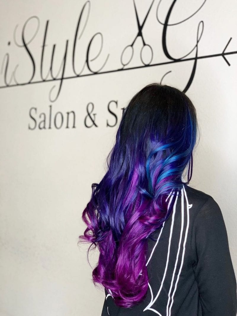 Pravana Vivids Violet, Blue & Wild Orchid hair