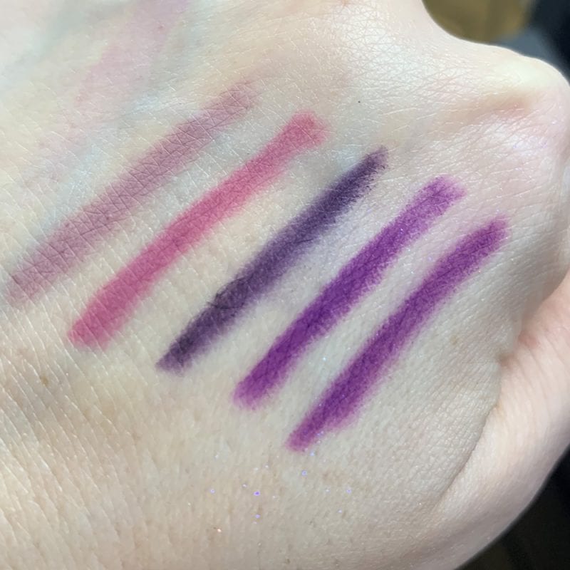 Pretty Purple Lip Pencils Swatches