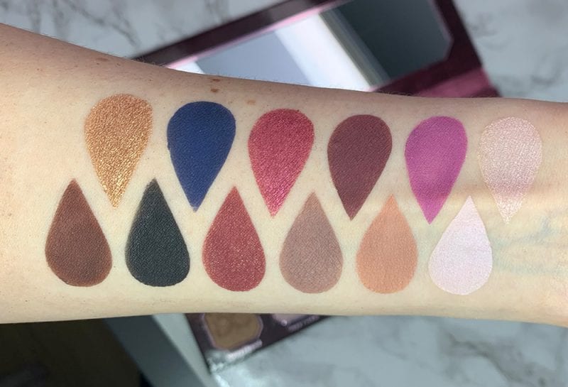 Dominique Cosmetics Berries & Cream Eyeshadow Palette Swatches on Pale Skin