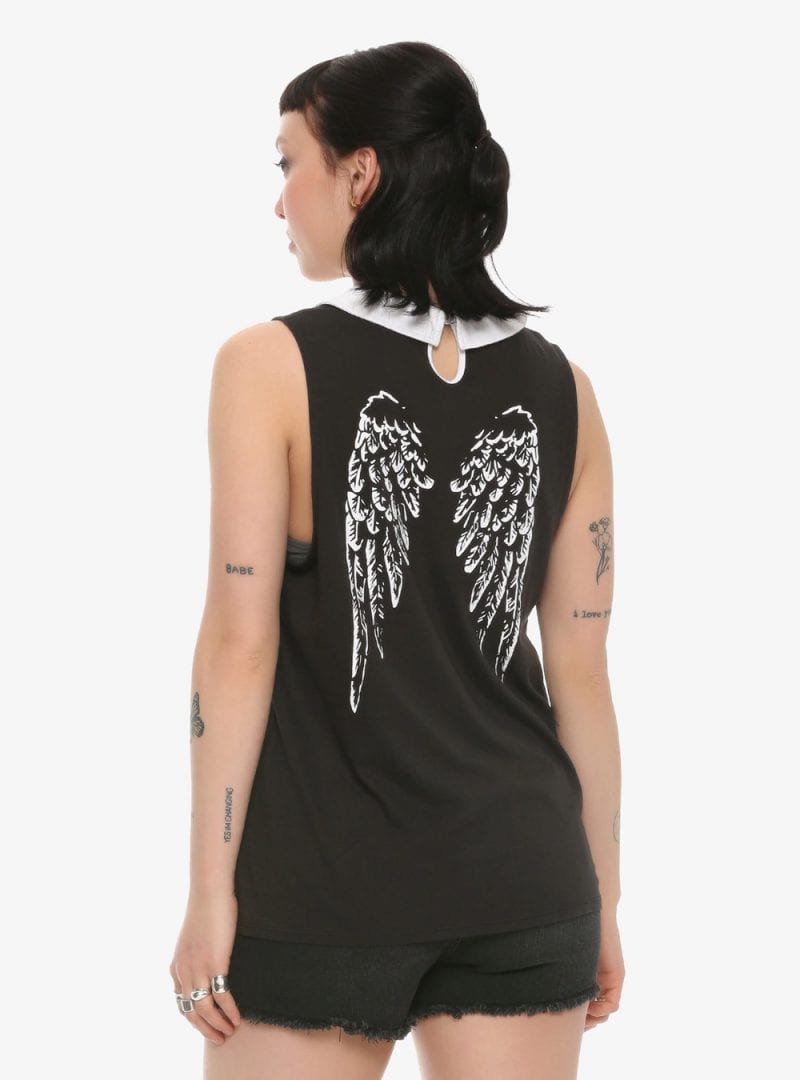 Supernatural Castiel Collared Winged Top