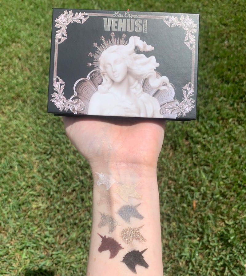 Lime Crime Venus Immortalis Palette Swatches