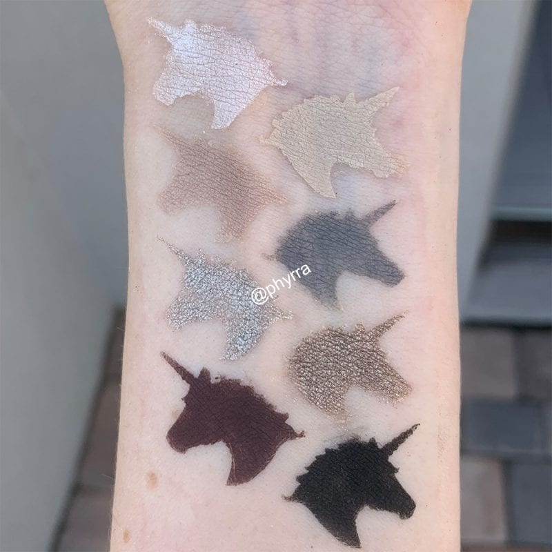 Lime Crime Venus Immortalis Palette swatches on porcelain skin