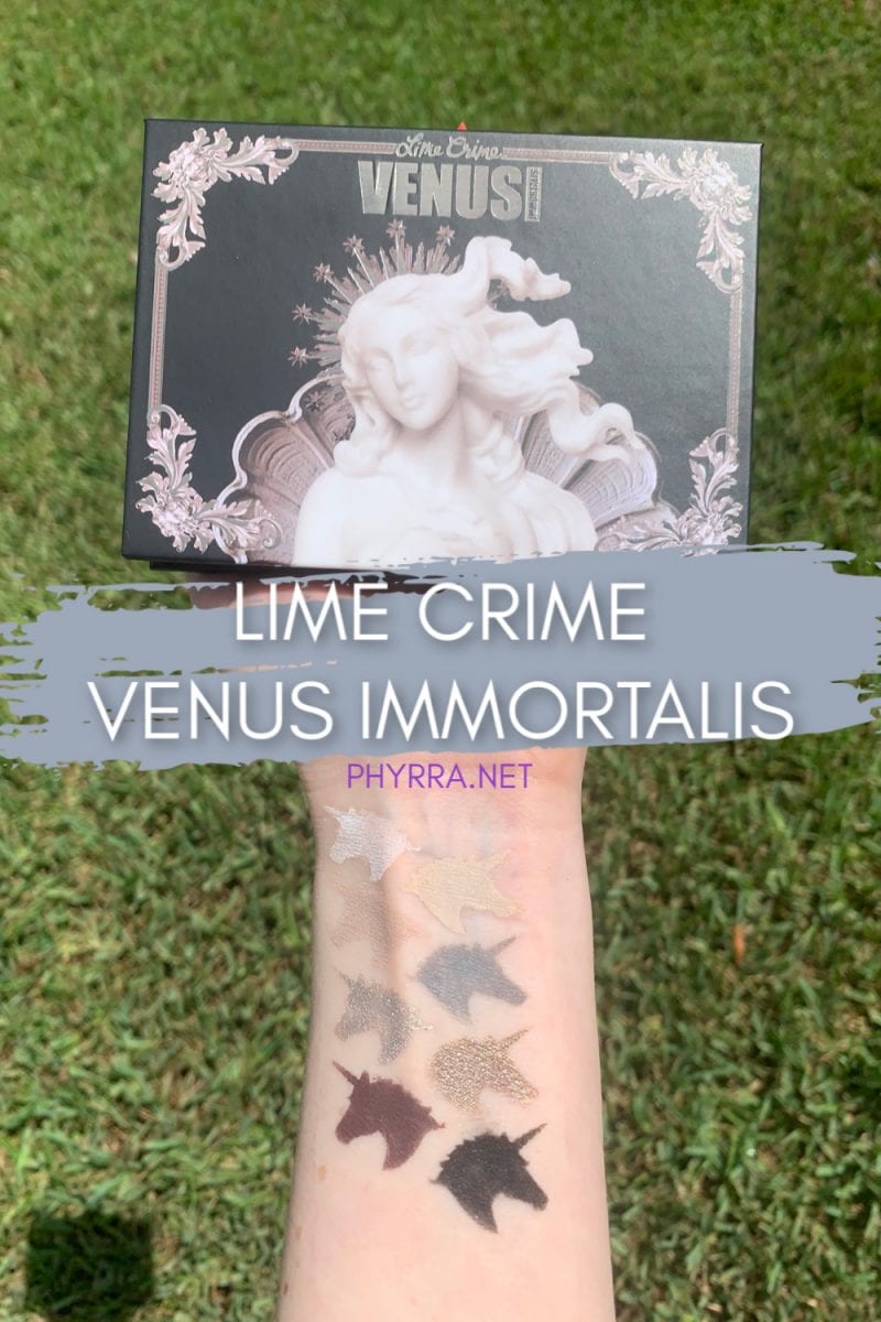 Lime Crime Venus Immortalis Palette Swatches