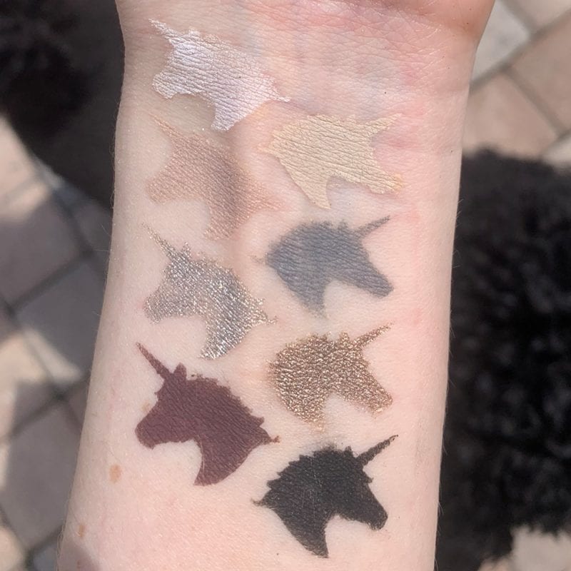 Lime Crime Venus Immortalis Palette swatches on fair skin