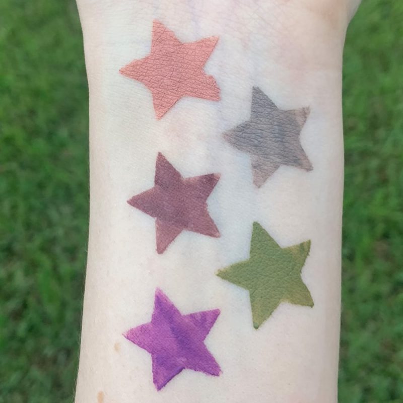 Stila Suede Shade Liquid Eye Shadows Swatches on Pale Skin