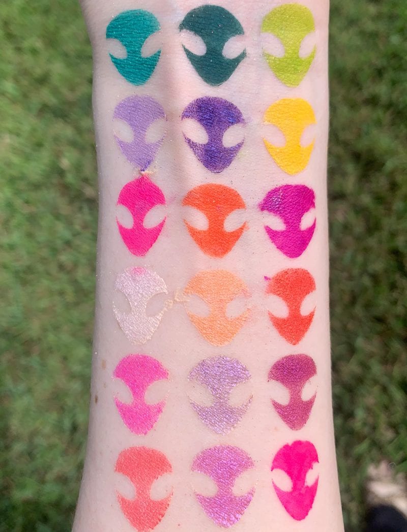 Melt Radioactive Collection Swatches on Fair Skin