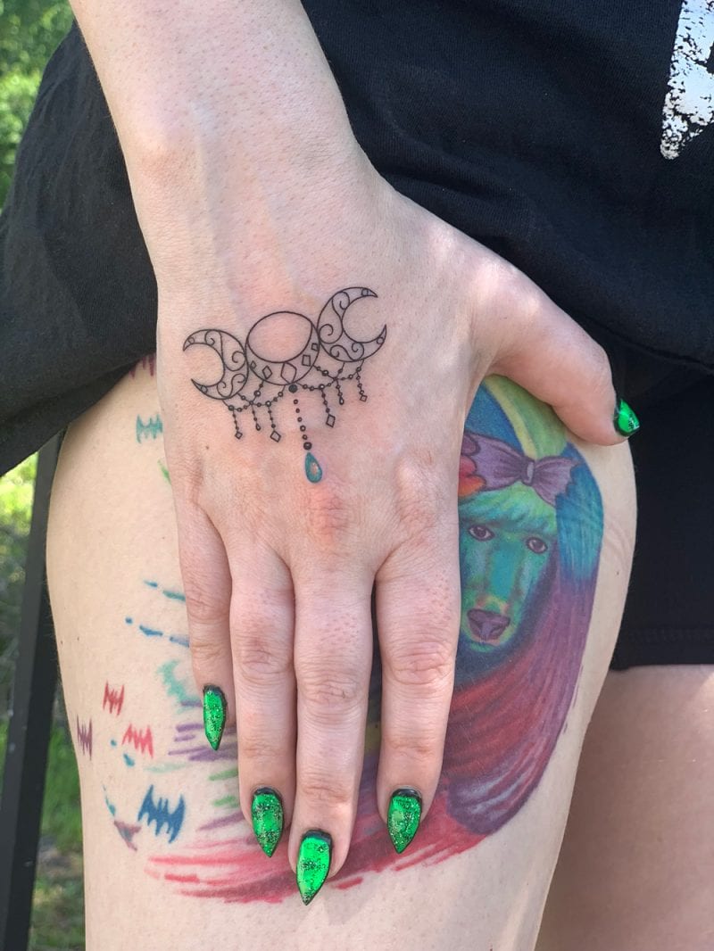 Triple Moon Goddess Tattoo