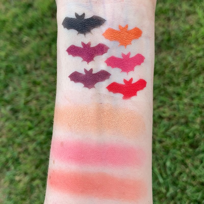 Nyx Chilling Adventures of Sabrina Spellbook Palette swatches on fair skin