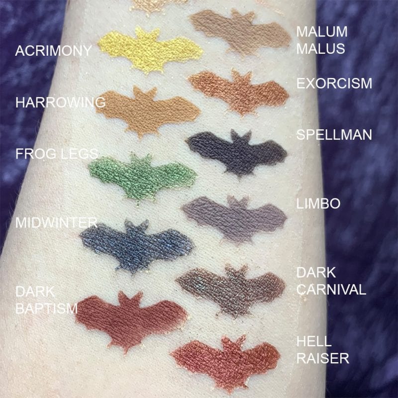 Nyx Chilling Adventures of Sabrina Spellbook Palette eyeshadow swatches on fair skin