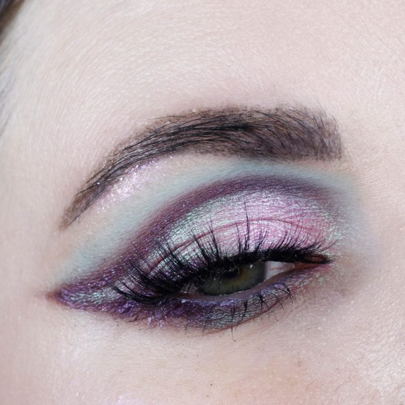 Purple, pink and blue duochrome eyeshadow