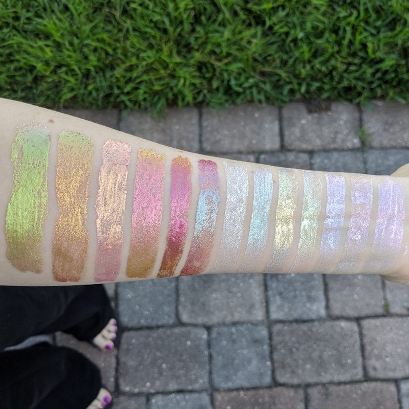 Kristen Leigh Glimmer Gels Swatches on Fair Skin