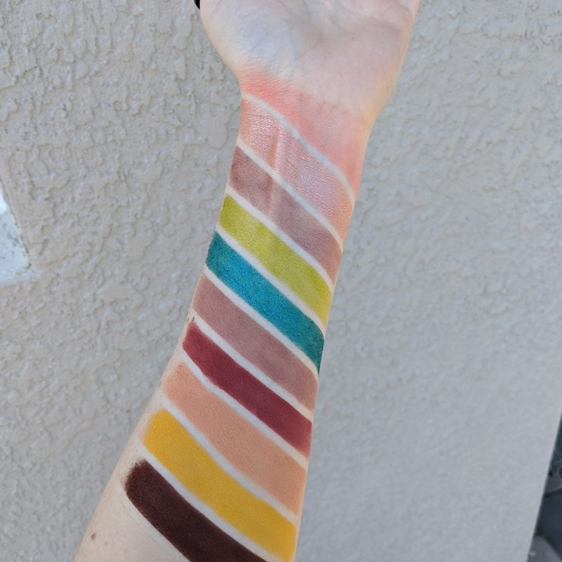 Sugarpill Capsule Collection C2 Palette swatches on pale skin