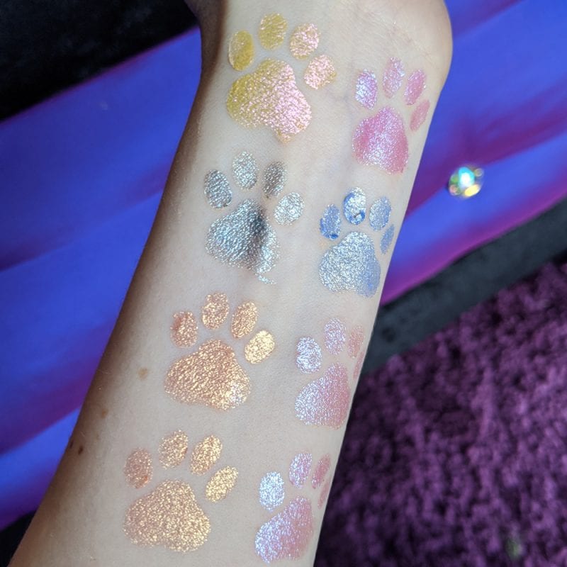 Nomad Studio 54 Discoshadow and Discolighters Swatches on Pale Skin