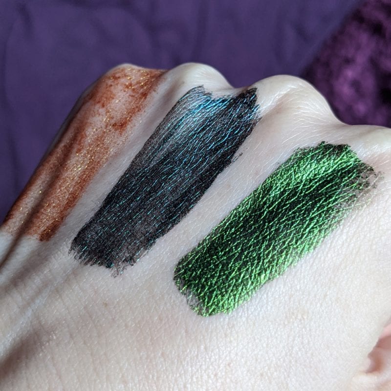 JD Glow Liquid Multichromes Eyeshadows Swatches - Sphinx, Umm.., See Weed