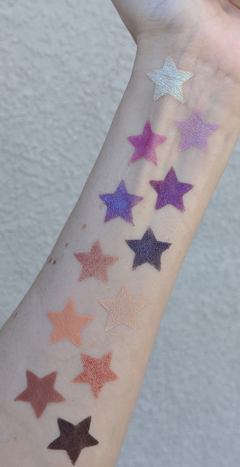 Urban Decay Naked Ultraviolet Palette swatches on fair skin