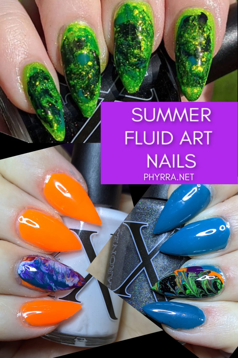 Baroness X Summer Fluid Art Nails - Indie Nail Polish