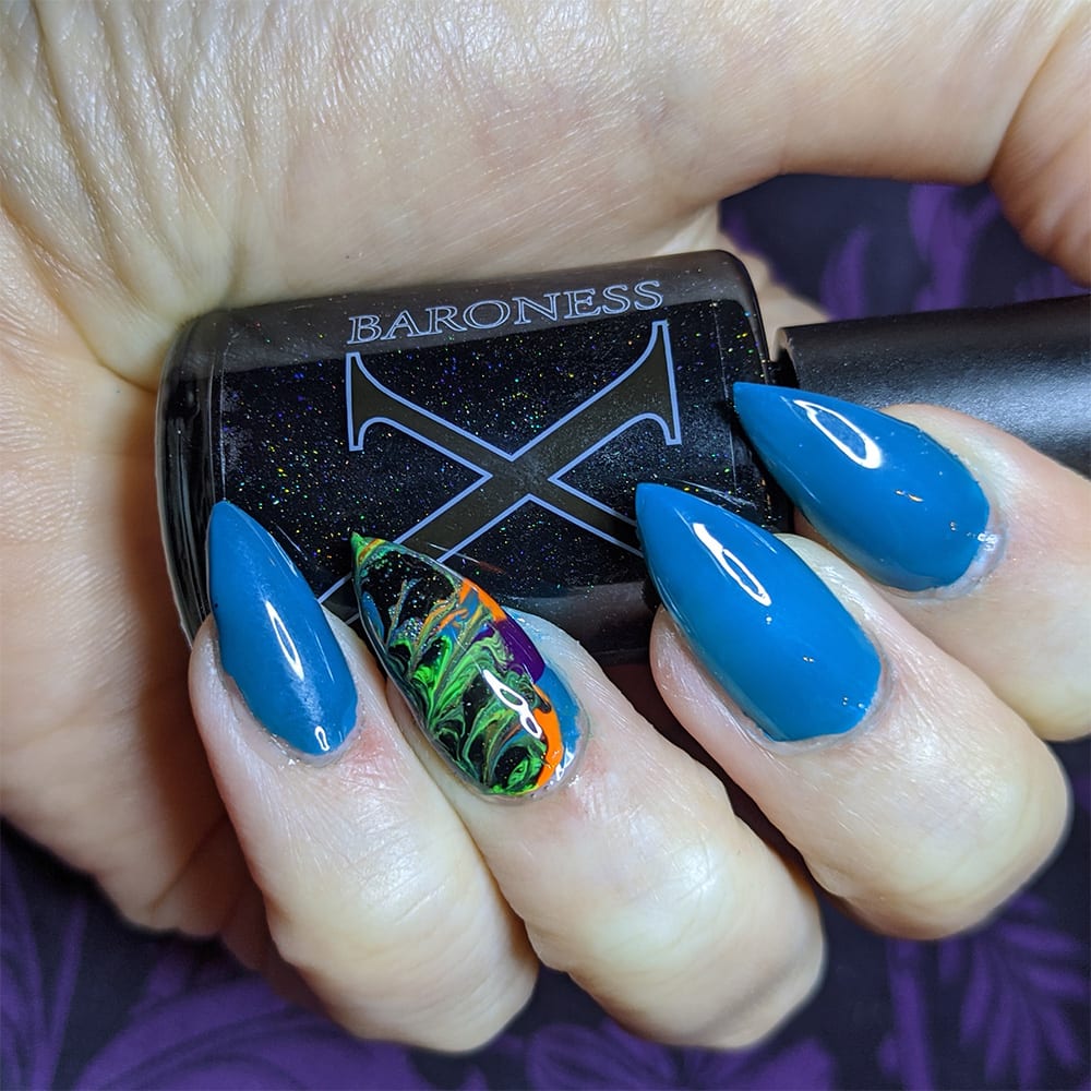 Baroness X Summer Fluid Art Nails
