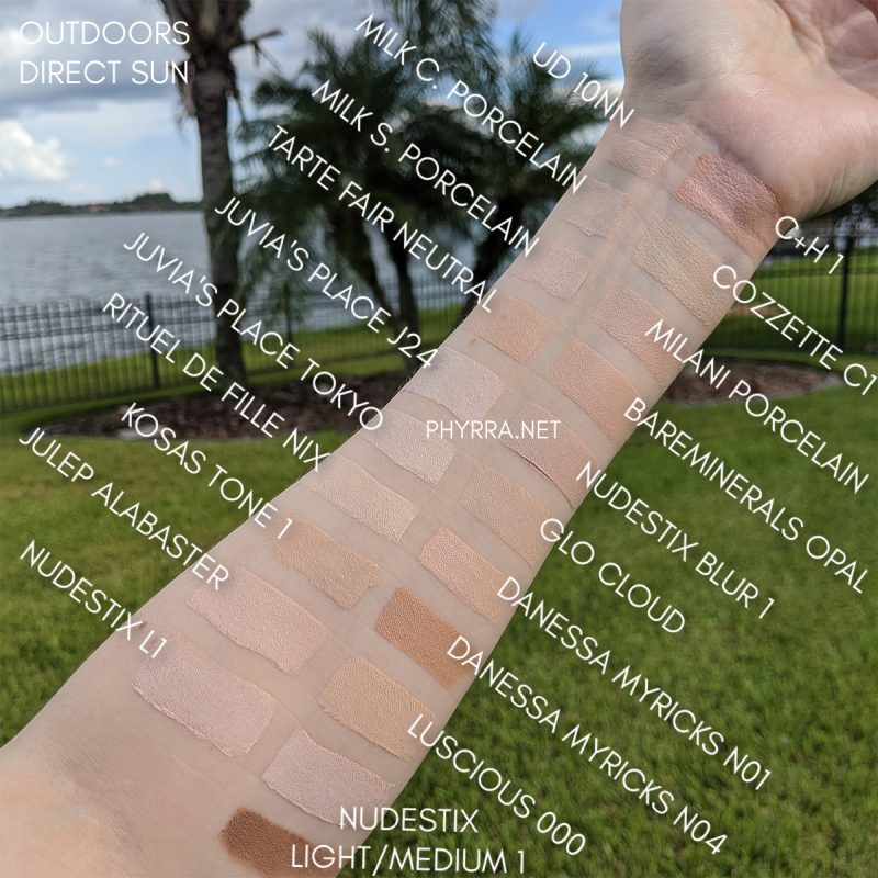 Pale Concealers and Stick Foundations Swatches