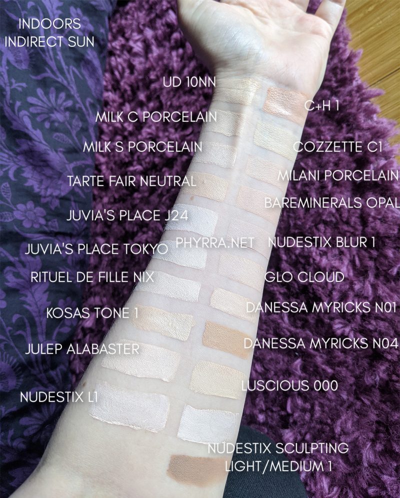 Very Fair Concealers and Stick Foundations Swatches