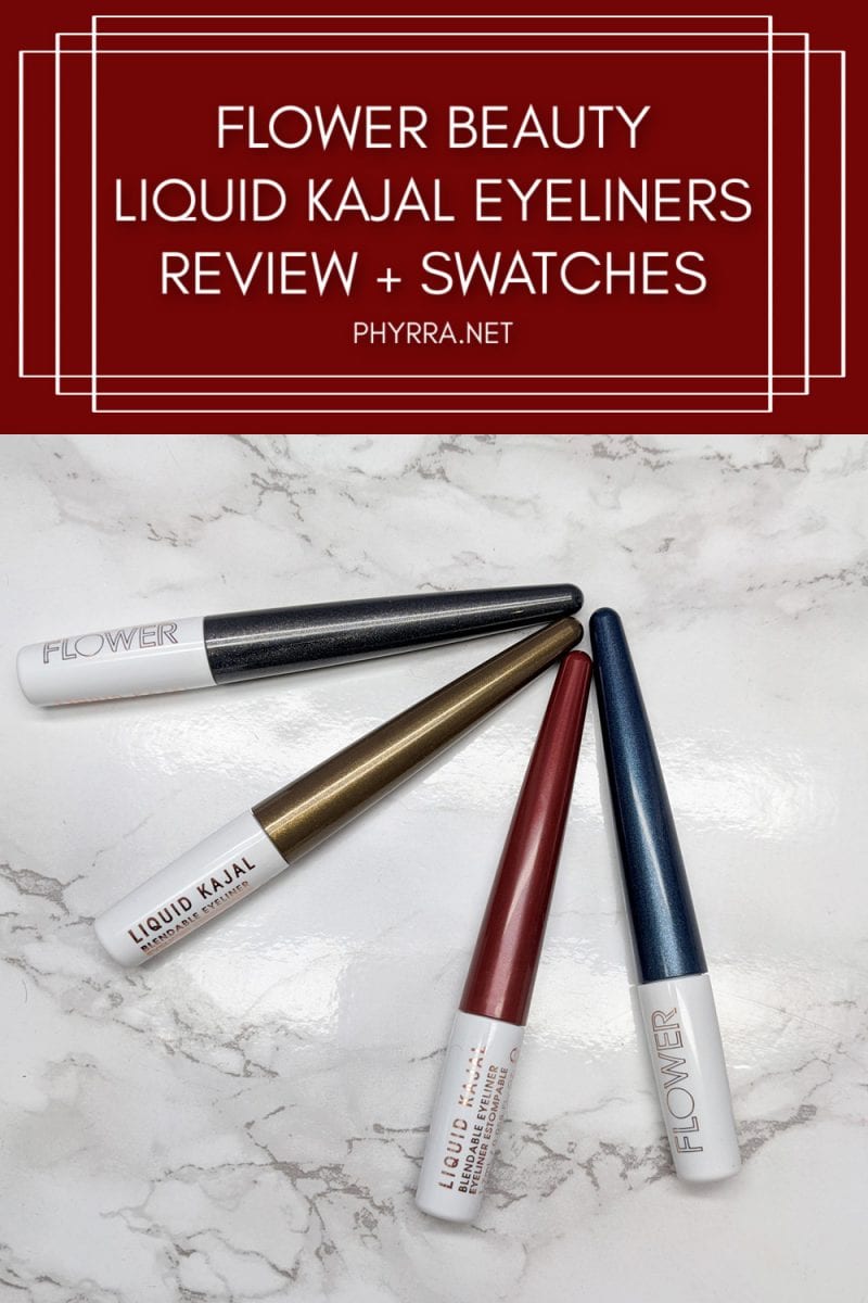 Flower Beauty Liquid Kajal Blendable Eyeliners Review and Swatches