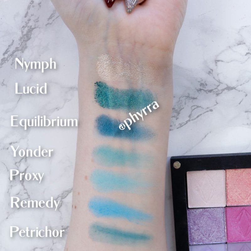 Lethal Cosmetics Teal Blue Eyeshadow Swatches