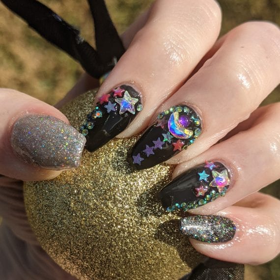 Blingy New Years Nails featuring Madam Glam Gel Nail Polish