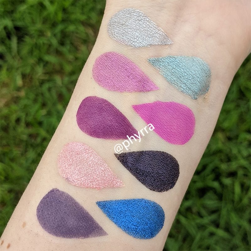 Lime Crime Aura Palette Swatches Fair Skin