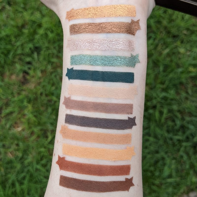 Urban Decay Naked Wild West swatches on Light Skin