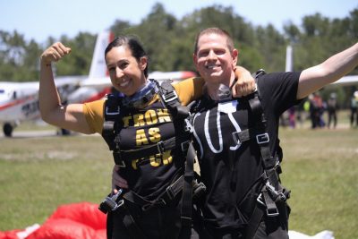Dave and Tania after they went skydiving