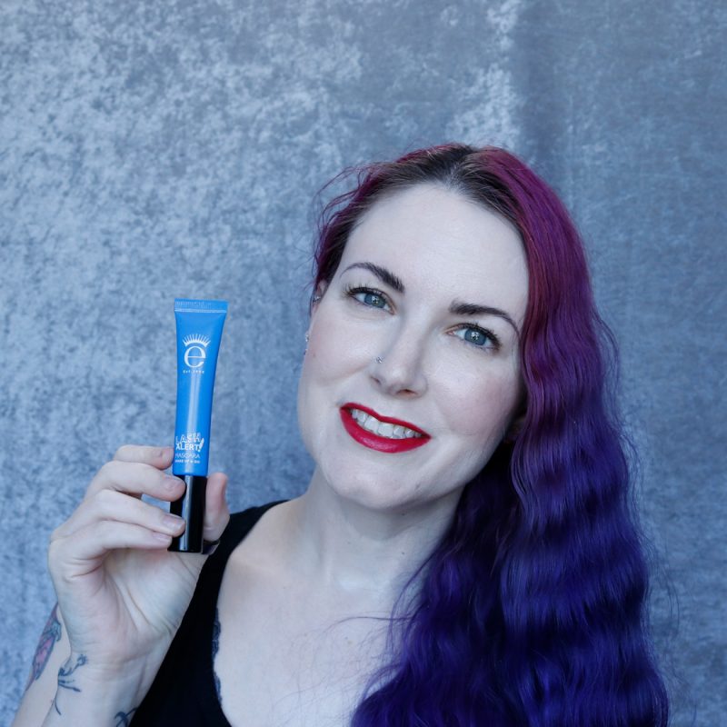 Phyrra holding Eyeko Lash Alert Mascara