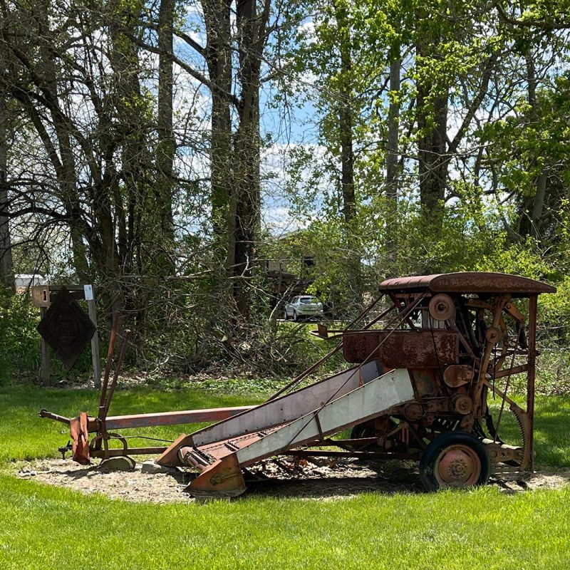 old farm equipment at Praise Acres