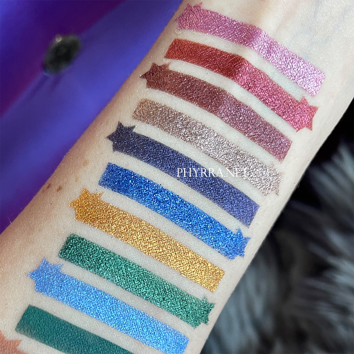 Radiant Reflection Shimmer Swatches on Fair Skin