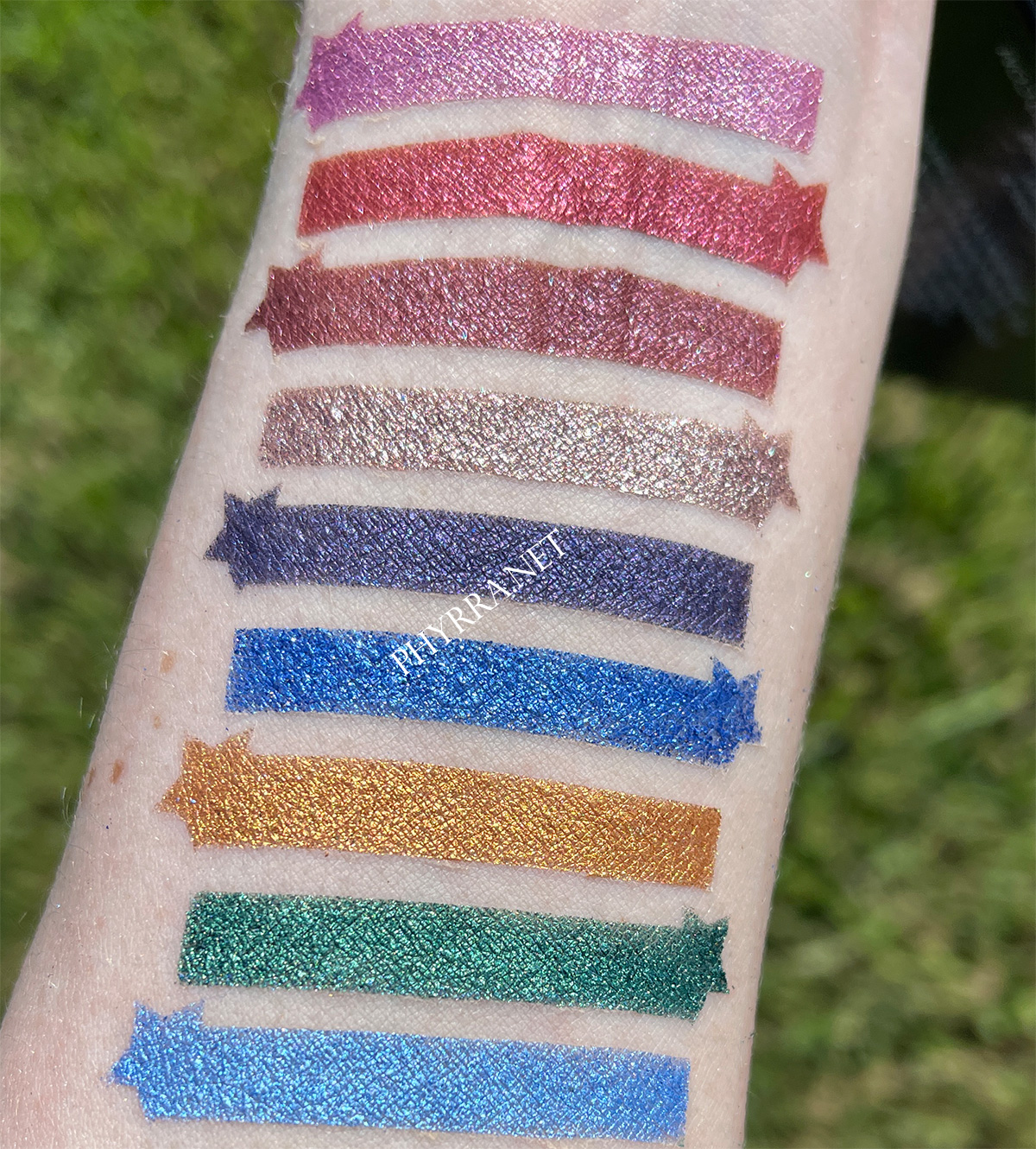 Radiant Reflection Shimmer Swatches on Light Skin