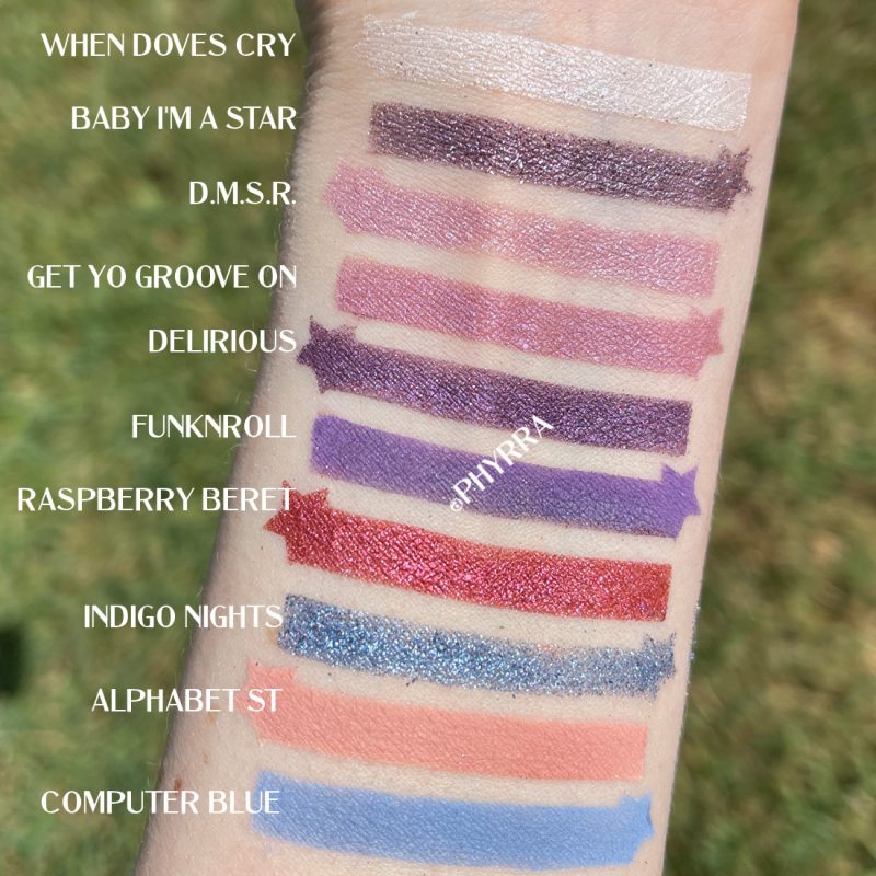 Urban Decay Prince Let's Go Crazy Palette Swatches on Fair Skin