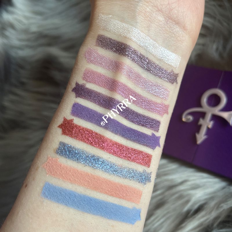 Urban Decay Prince Let's Go Crazy Palette Swatches