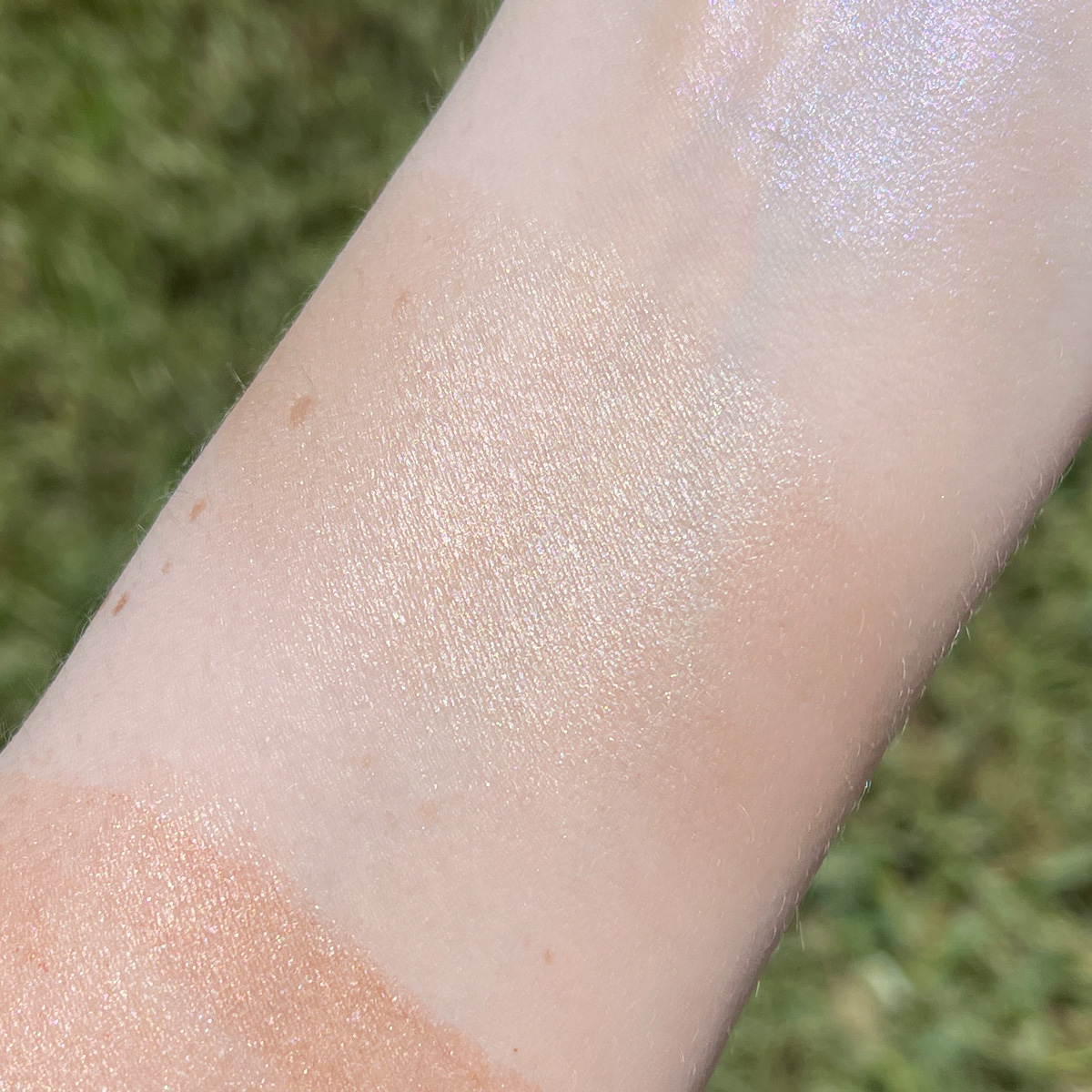 Tidal Lime Crime Skin Stick Swatched on Light Skin