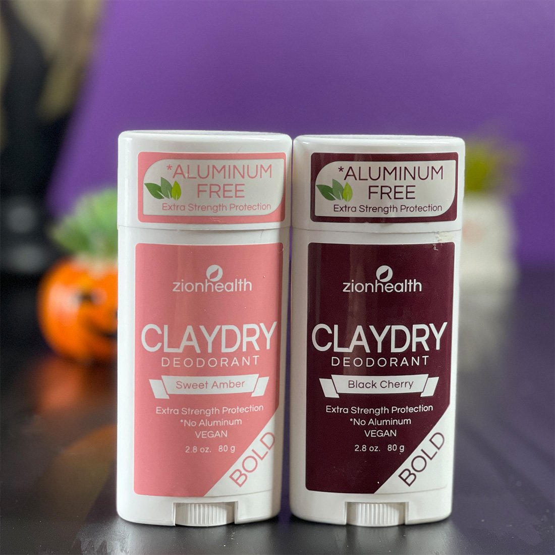 Zion Health Black Cherry + Sweet Amber Vegan Deodorant Duo