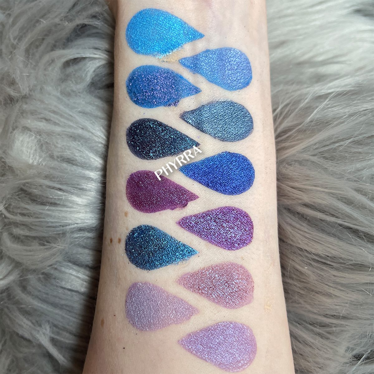 Metamorphosis Palette Swatches on Fair Skin