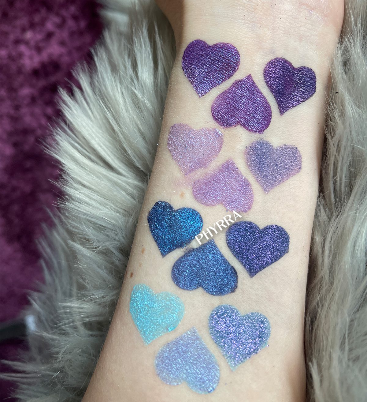 Metamorphosis Swatches on Pale Skin