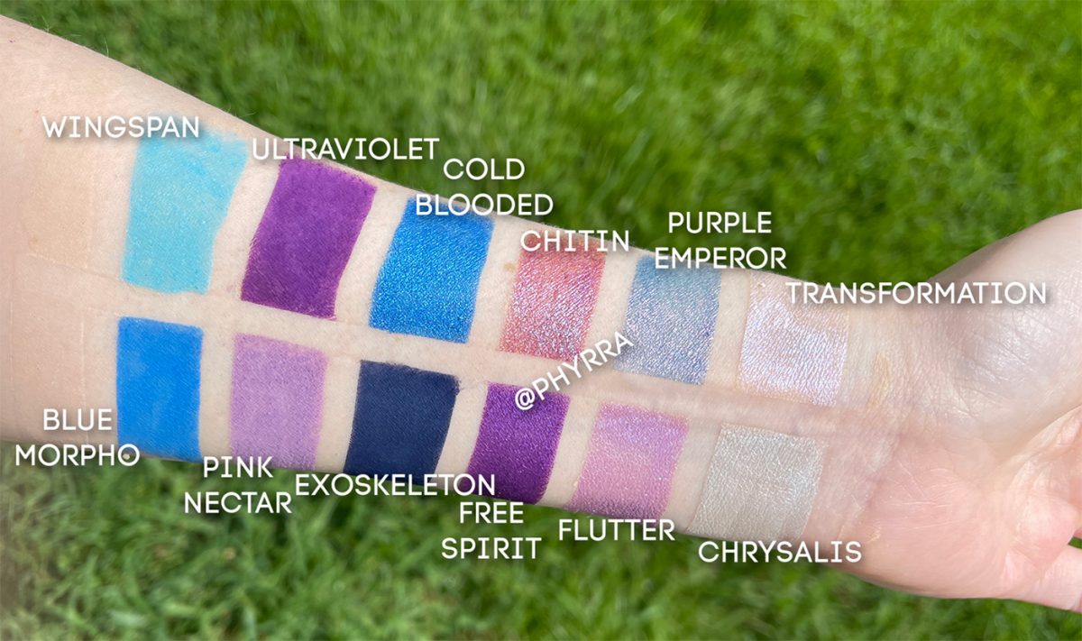 Pink Crush Cosmetics Metamorphosis Palette Swatches