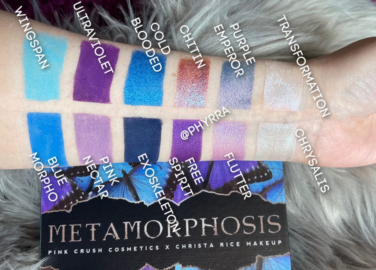 Pink Crush Cosmetics Metamorphosis Swatches on Fair Skin