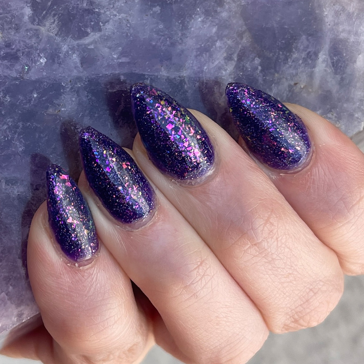 Madam Glam Purple Winter Nails How to