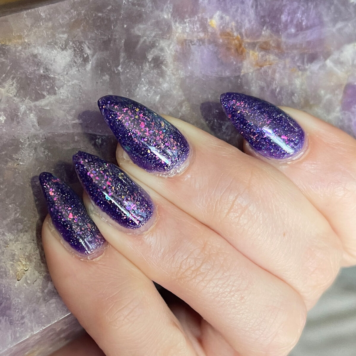 Madam Glam Purple Winter Nails - How To