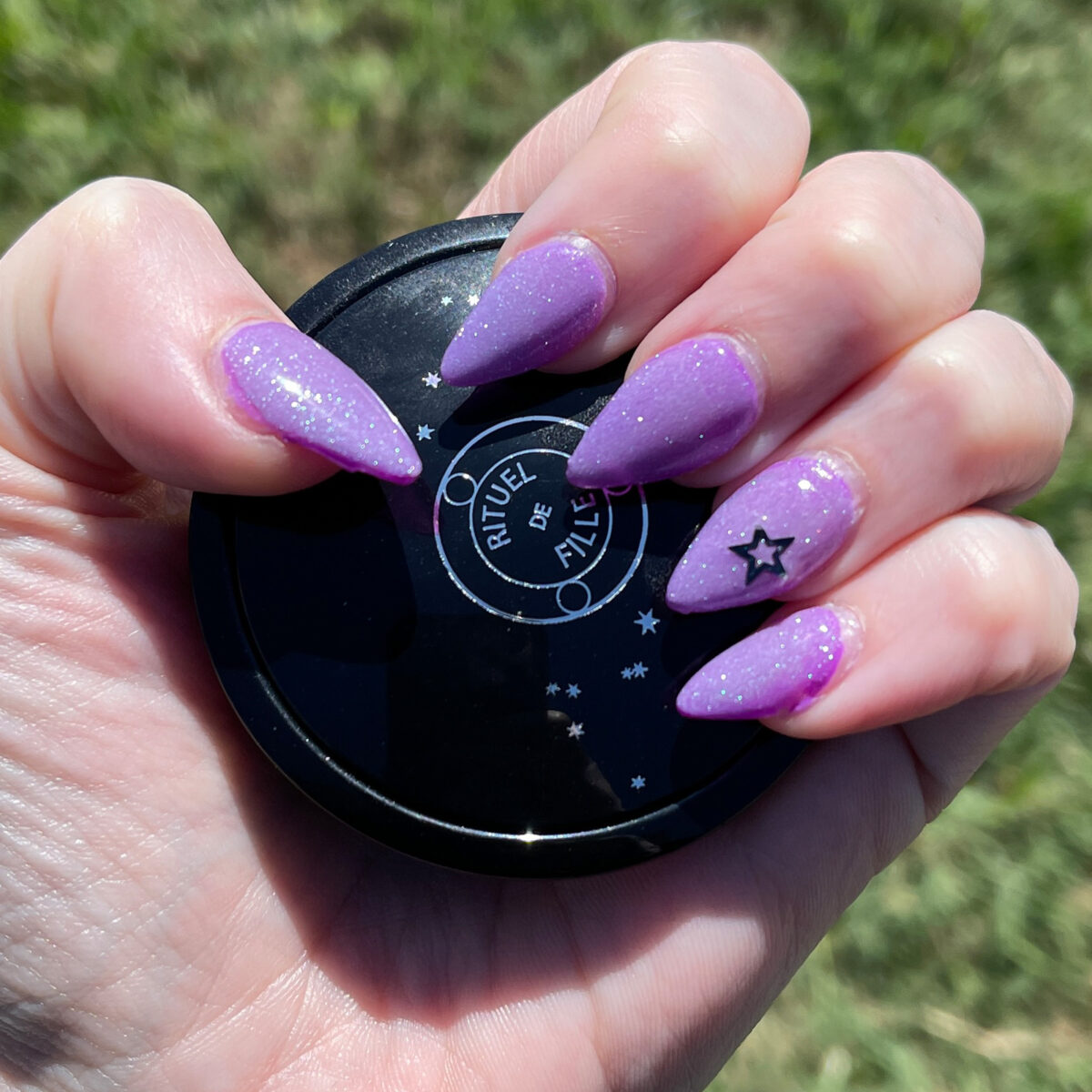 Glow in the Dark Purple nails