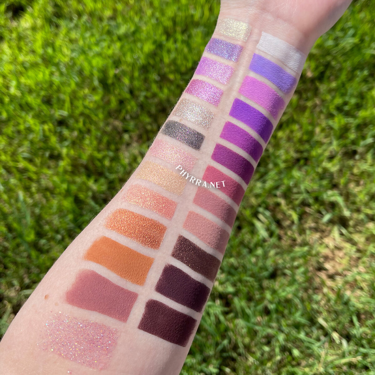 ABH Norvina 5 Swatches on Light Skin