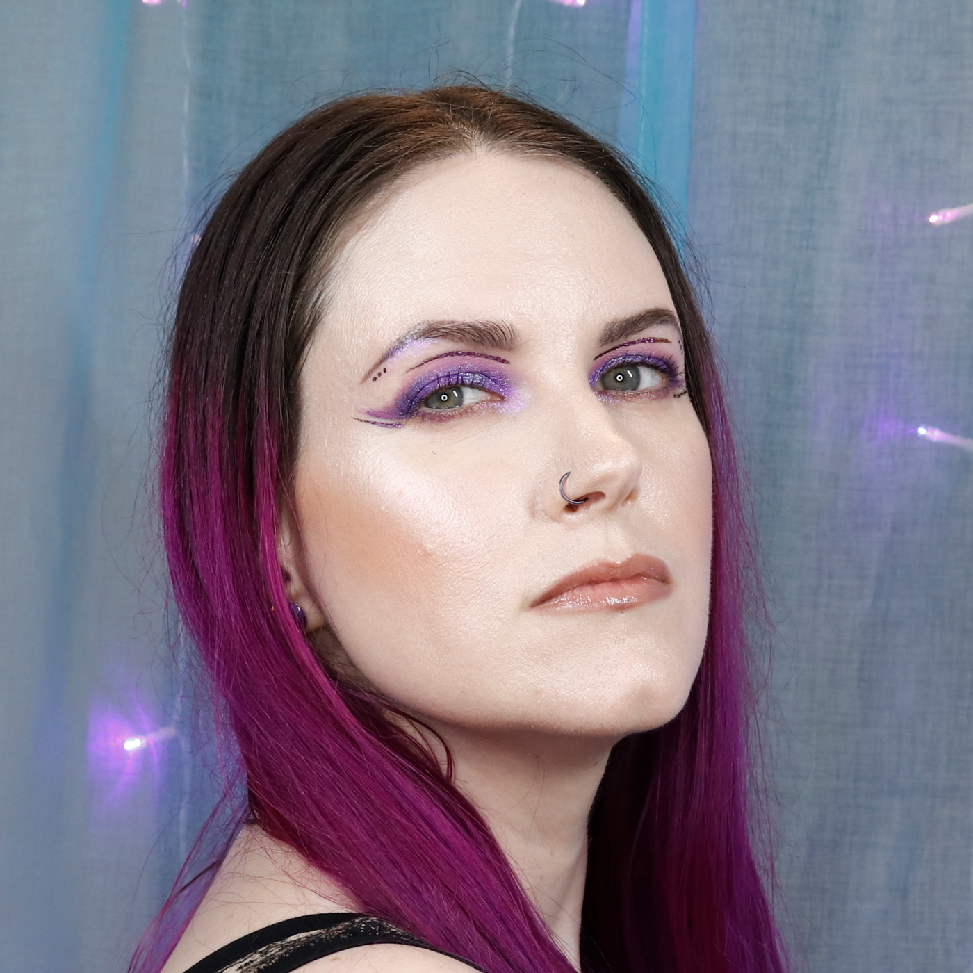 Purple Nude Futurist Look