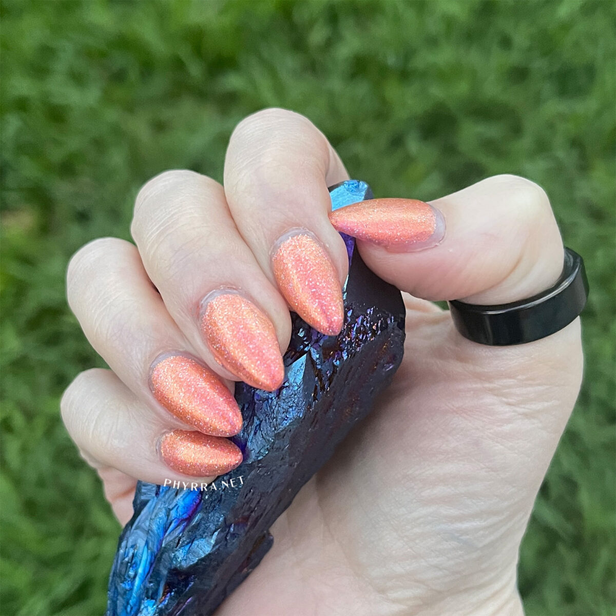 Coral Iridescent nail polish