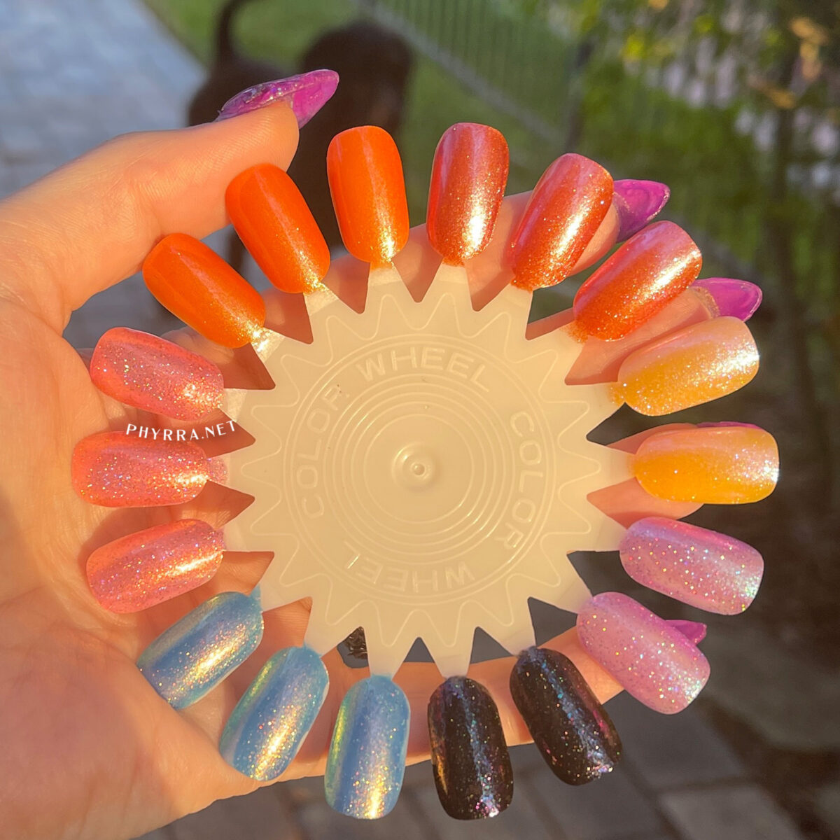 Can You Dig It?, Queening, Hamilton, Shimmering Sunburst swatches in direct sun