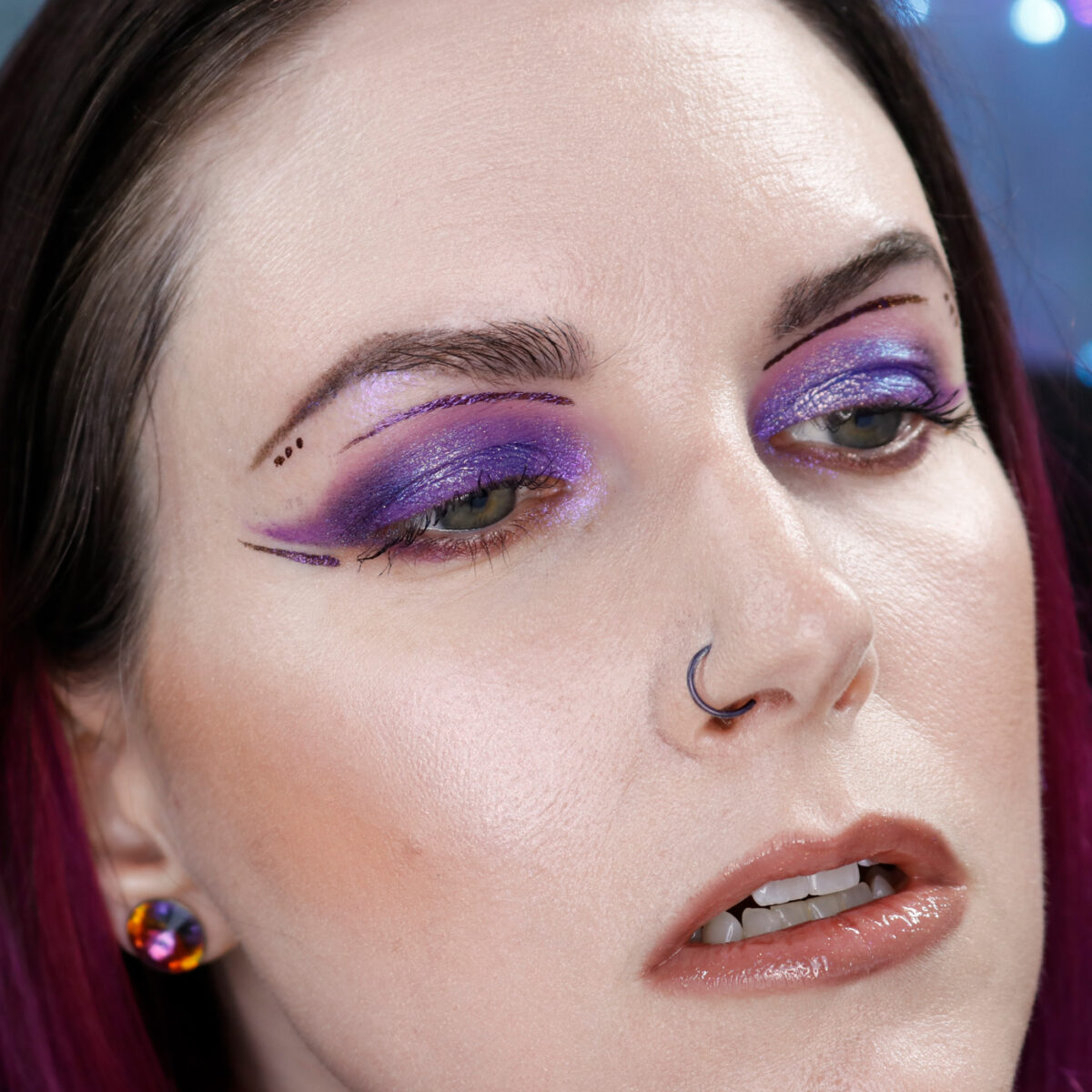 Purple Nude Futurist Look